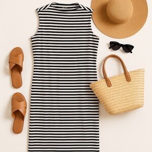 Kate Spade Broome Street Striped Sheath Dress | Quiet Luxury Classic Wardrobe M